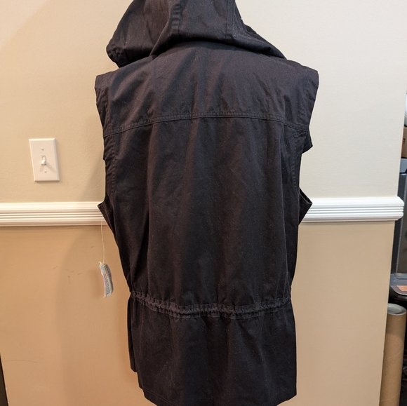 NWT. VINTAGE Jones New York long cotton hooded vest. Size medium. - Picture 6 of 9